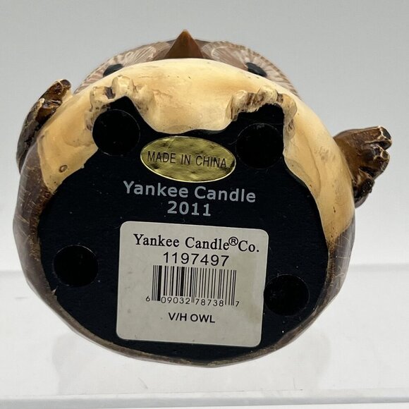 Yankee Candle Owl 2011 Antique Style Tealight Holder 3.5" Rustic Nature Votive - Picture 11 of 12